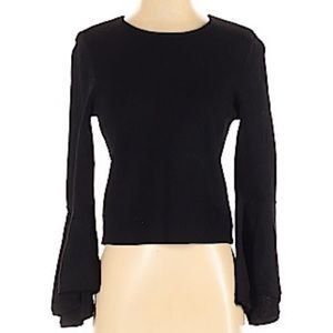 Eliza J bell sleeve keyhole black shirt top small
